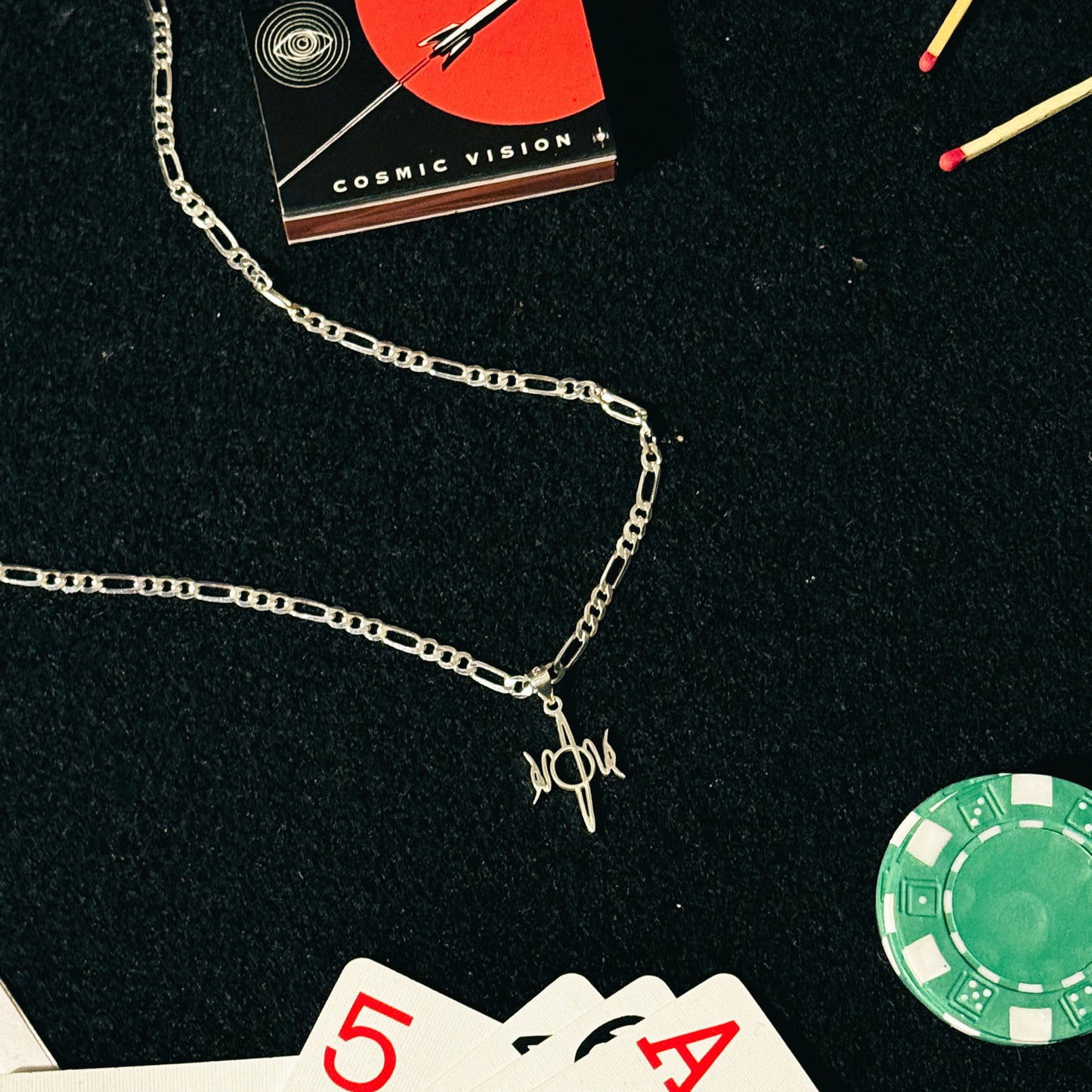 CV Logo Pendant Necklace